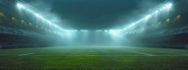 Voetbalveld's nachts verlicht