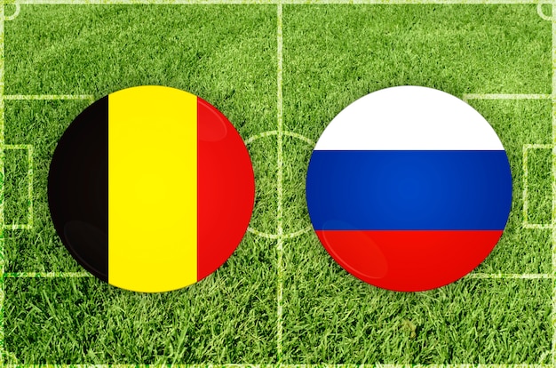 Voetbalwedstrijd België vs Rusland