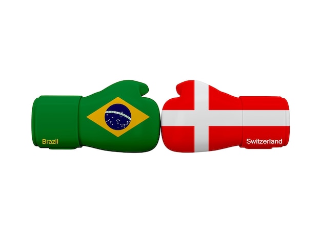 Voetbalwedstrijd Brazilië vs Zwitserland. voetbal competitie. WK voetbal 2022 in Qatar.