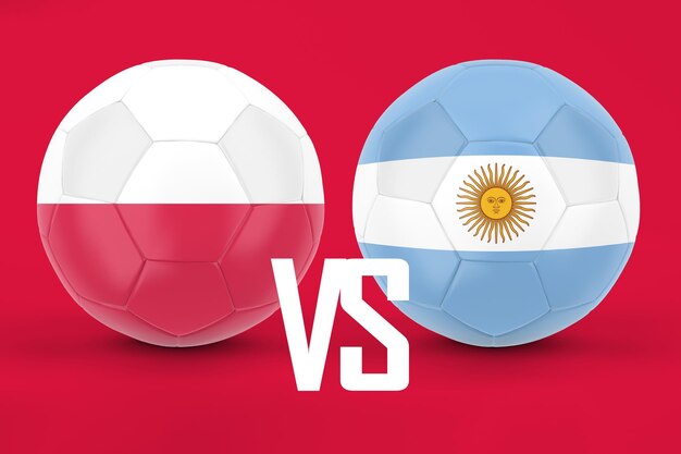 Voetbalwedstrijd polen versus argentinië