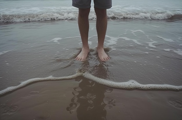 Foto voeten aan de kust