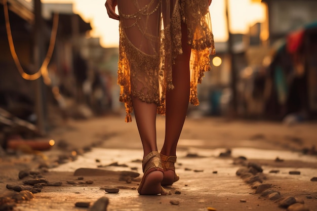 voeten van Indiase meisjesmodellen