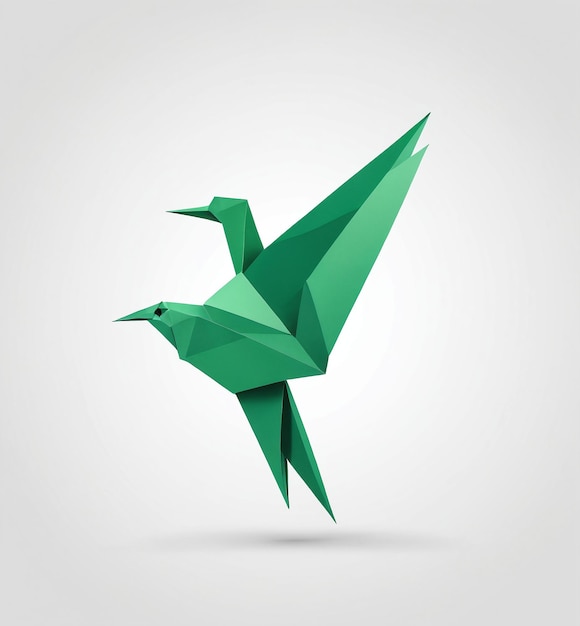 Foto vogel logo vogel symbool een groene origa vogel