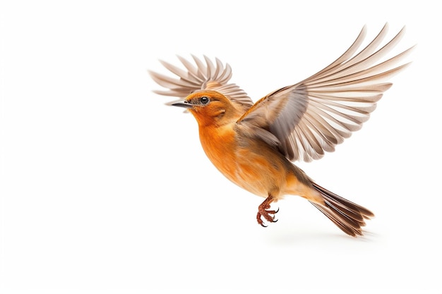 Vogel op witte geïsoleerde achtergrond