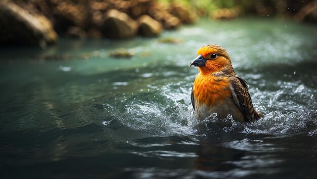 Vogels in het water die zich niet bewust zijn van het gevaar beneden.