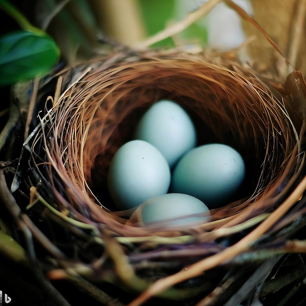 Vogels nestelen eieren Genereer Ai