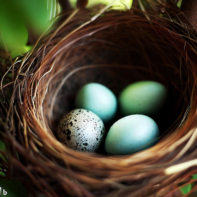 Vogels nestelen eieren Genereer Ai