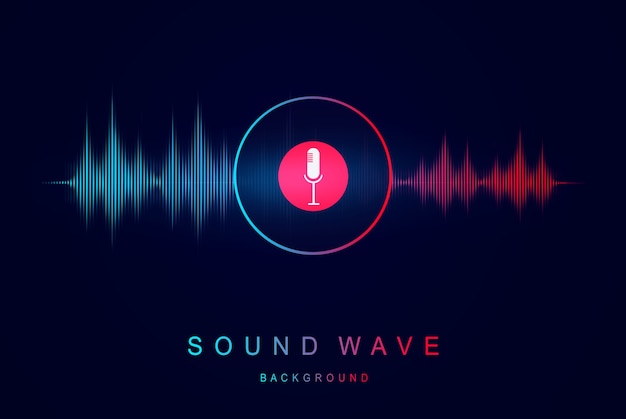 Voice and sound recognition Sound wave equalizer Modern visualization and futuristic  element