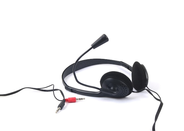 Photo voip headset isolated against white background