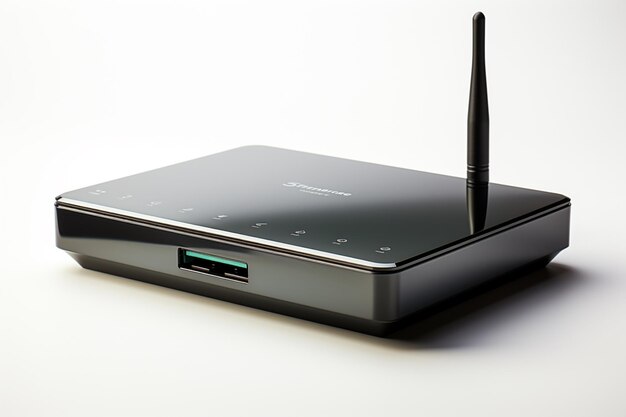 Foto router wireless voip su sfondo bianco