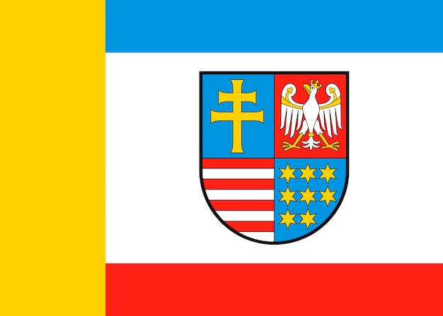 Voivodeship Swietokrzyskie De nationale vlag van de Republiek Polen en het prefectuursymbool