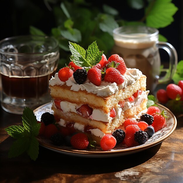 Vol met gezondheidsvitamines vers heerlijk dessert