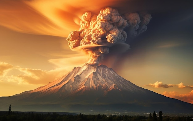 Volcanic Awakening Popocatepetl Powerful Eruption Generative AI