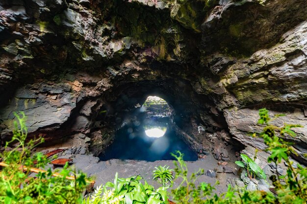 Volcanic cave or grotto