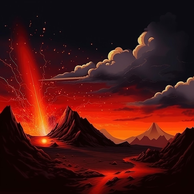 Volcanic Eruption on Alien Planet