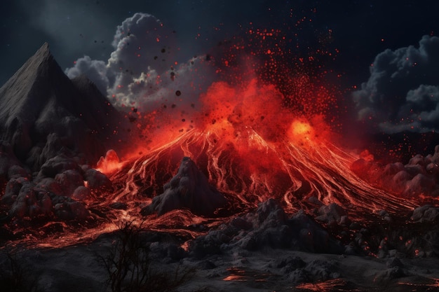 Извержение вулкана Генерировать Ai