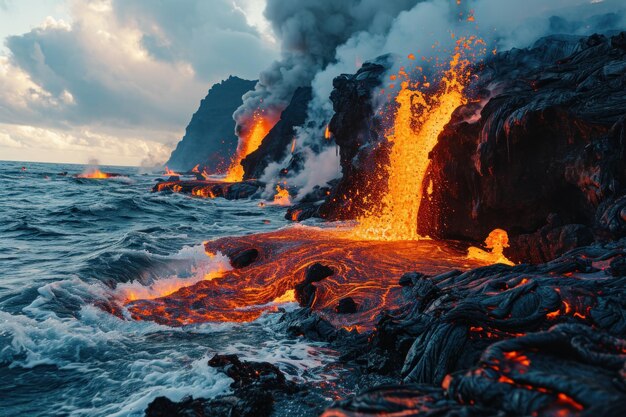 volcanic eruption on the island