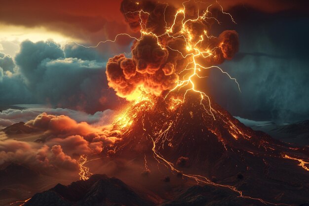 Foto eruzione vulcanica a nightxa