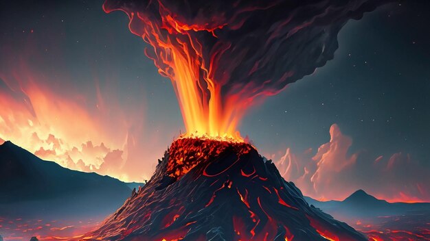 Яростные объятия вулканической ярости Инферно