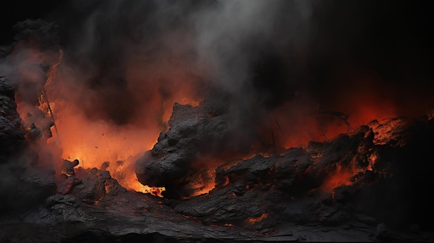 火山の怒りが解き放たれた 自然の劇的なパワー39s