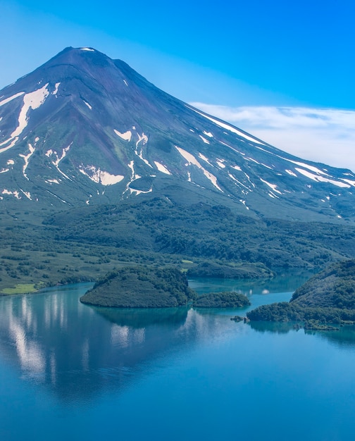 カムチャツカ半島の火山の風景