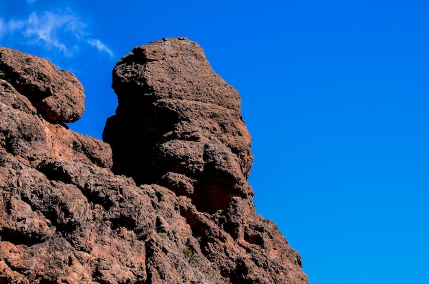 Volcanic rock basaltic formation in gran canaria canary islands