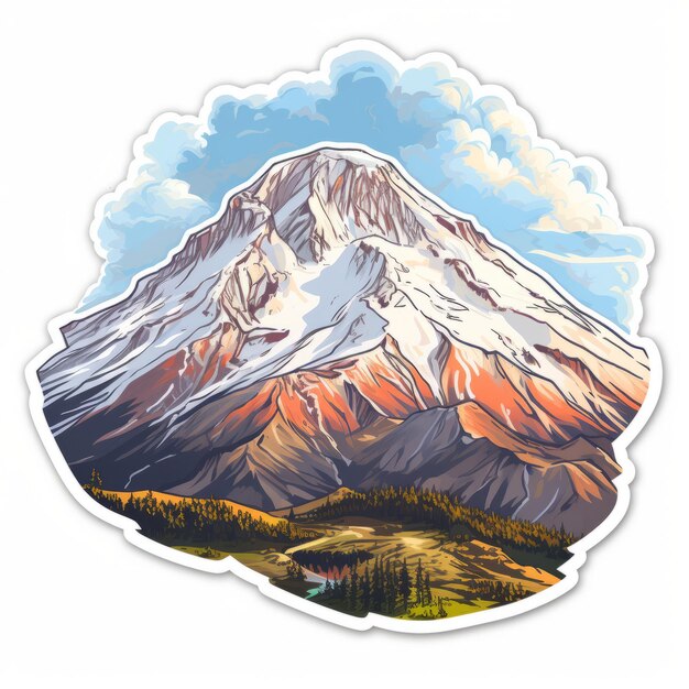Наклейка вулкана Эшленд Детальный дизайн горы Ред-Рок