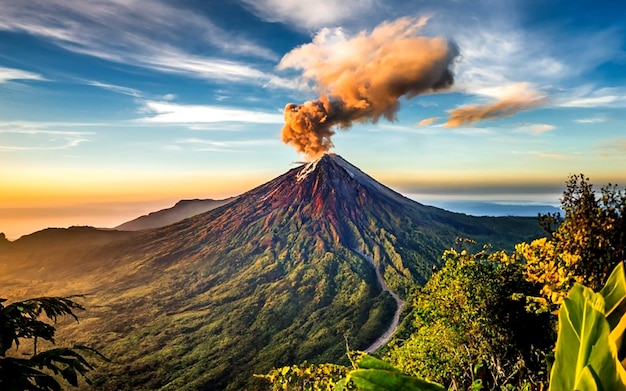 Photo volcano in costa rica ai_generated