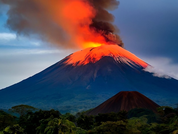 Photo volcano in costa rica ai_generated