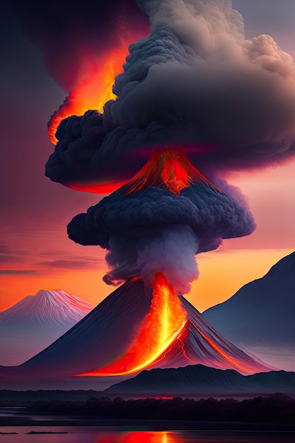 Photo volcano eruption