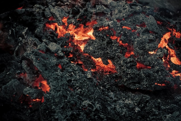 火山の火の地殻