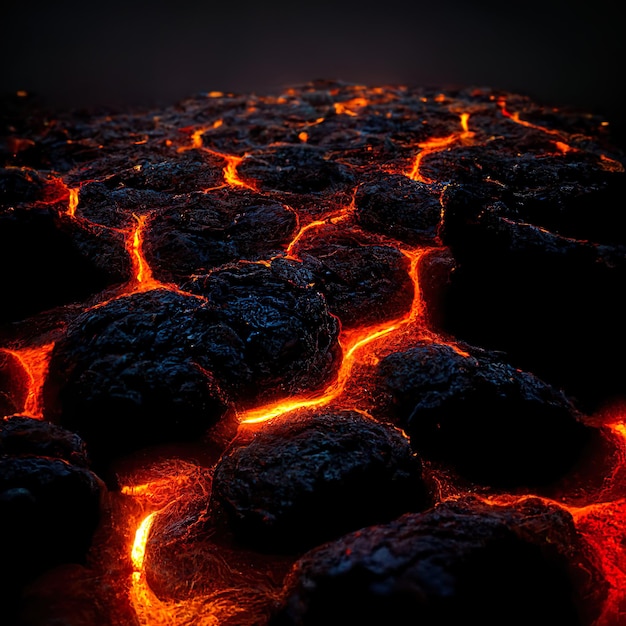 Volcano hot lava top view texture