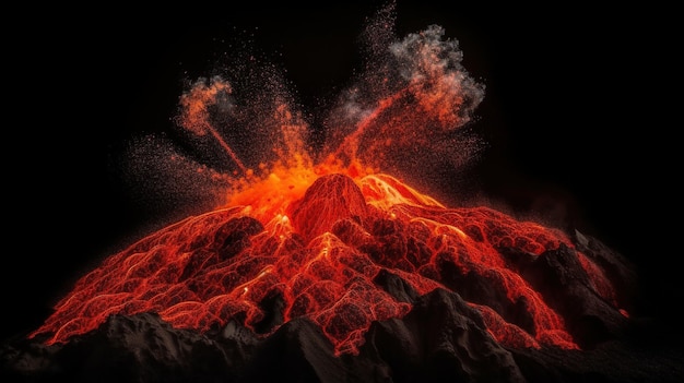 A volcano is shown in this illustration.