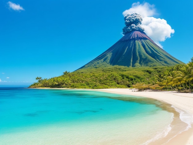 Volcano on the island of bora bora french polynesia