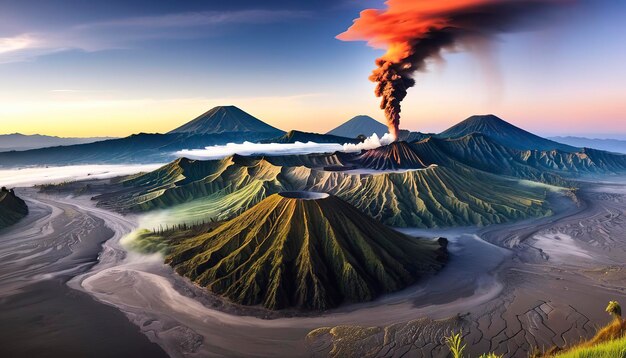 Foto il vulcano mount bromo in indonesia