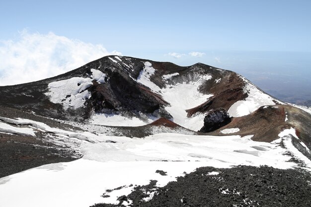 Volcano mount etna crater