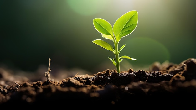 volgorde van de groei van jonge planten in de natuur en zonlicht natuurlijke boomgroei