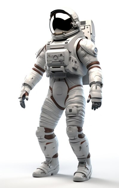 Volledige astronaut op witte achtergrond