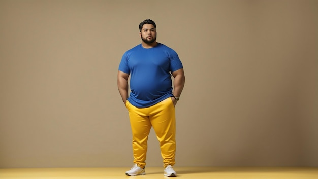 Volledige lichaam jonge mollige plus size dikke fit man