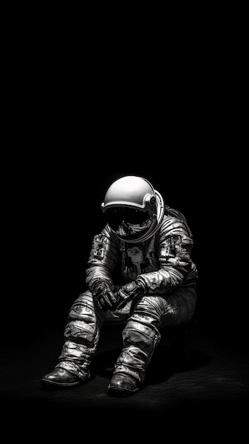Volledige opname astronaut in een ruimtetuig