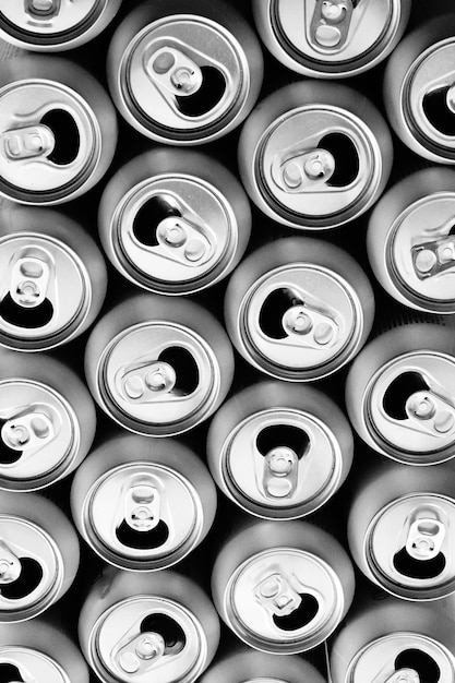 Volledige opname van bierblikjes