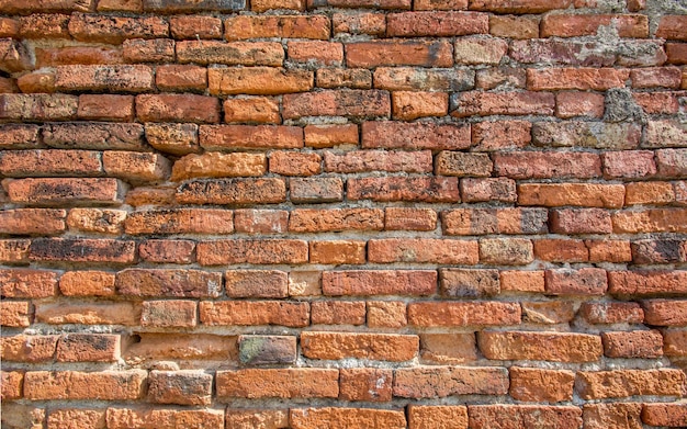 Volledige opname van de bakstenen muur