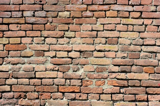 Foto volledige opname van de bakstenen muur