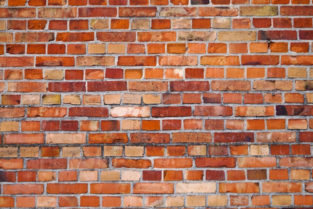 Volledige opname van de bakstenen muur