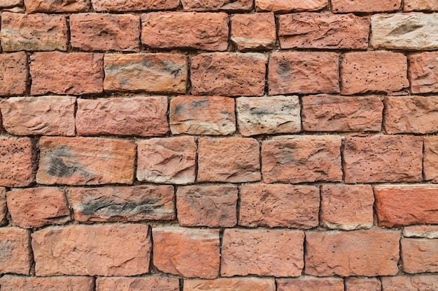 Volledige opname van de bakstenen muur