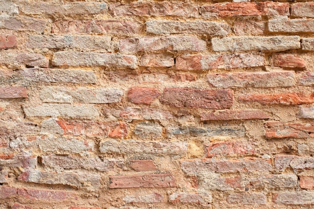 Volledige opname van de bakstenen muur