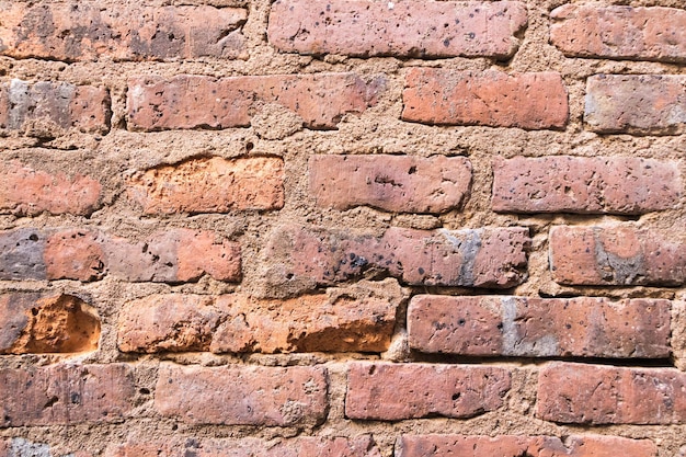 Volledige opname van de bakstenen muur