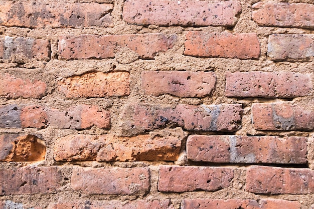 Foto volledige opname van de bakstenen muur