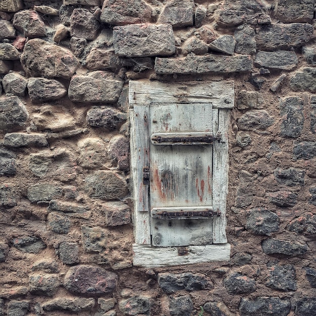 Volledige opname van de stenen muur
