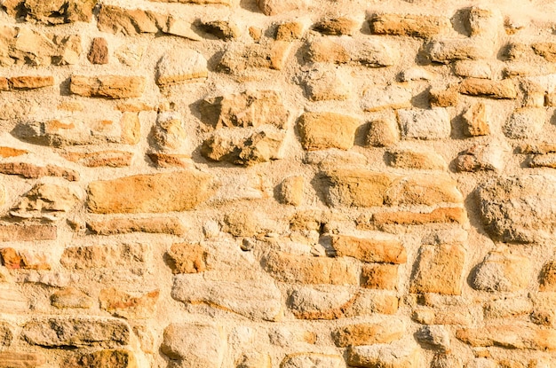 Volledige opname van de stenen muur